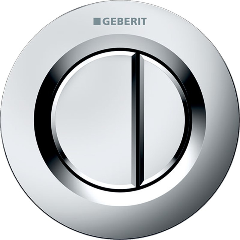 Geberit Pneumatic Dual Flush Button - Matt Chrome
