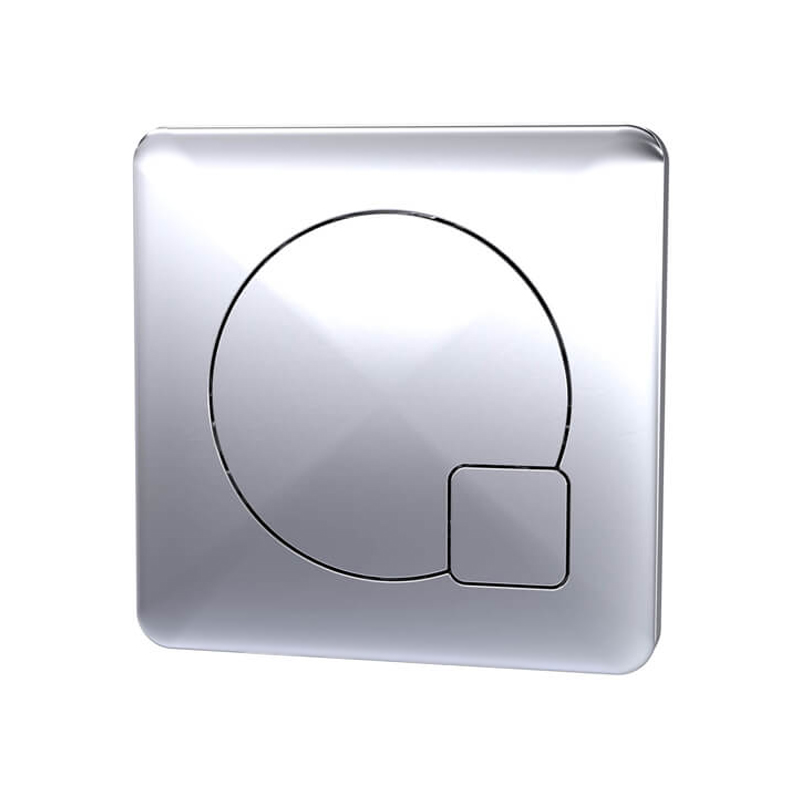 Nuie Square Dual Push Button Flush Plate - Chrome