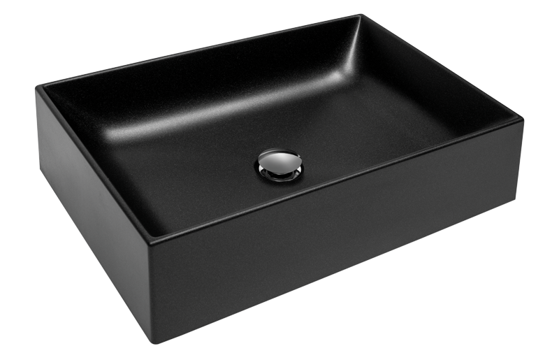 TURTL Severa Granite Counter Top Washbasin 600 - Matt Black
