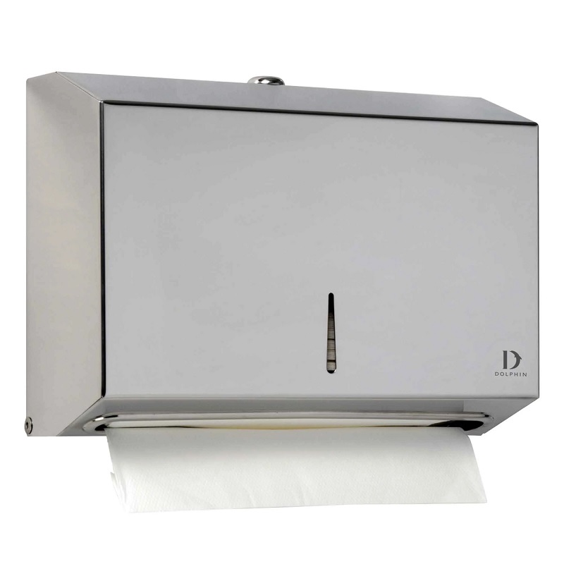 Dolphin Stainless Steel Mini C Fold Paper Towel Dispenser - BC918