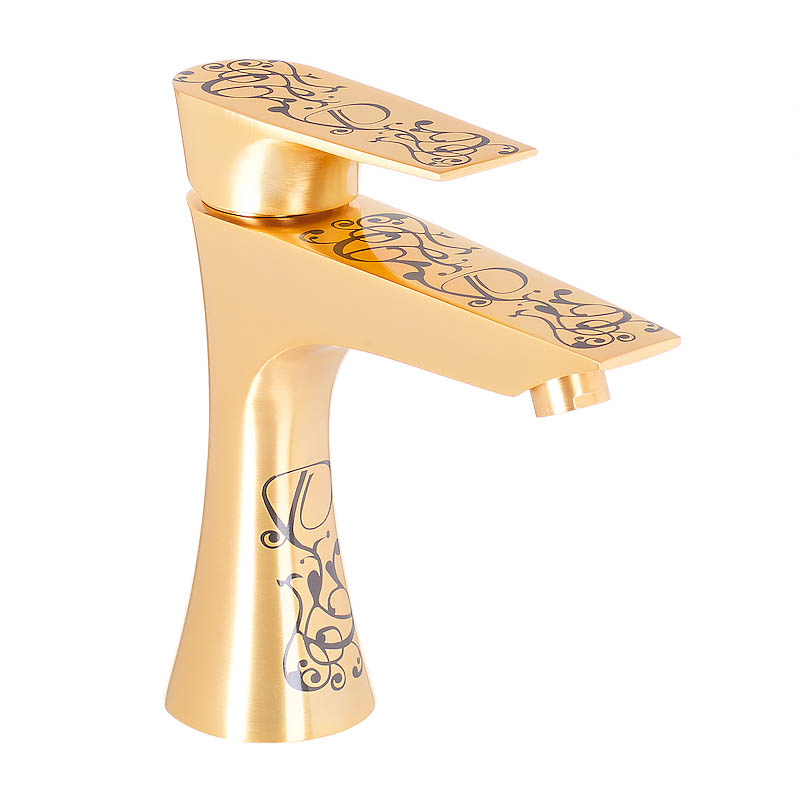 DANIEL Antique Gold Diva Basin Mixer Tap With Pop Up Waste