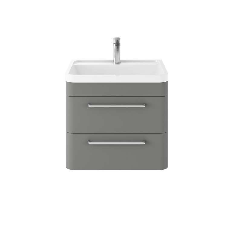 Whitby Cool Grey Bathroom Vanity Unit and Basin - 600mm