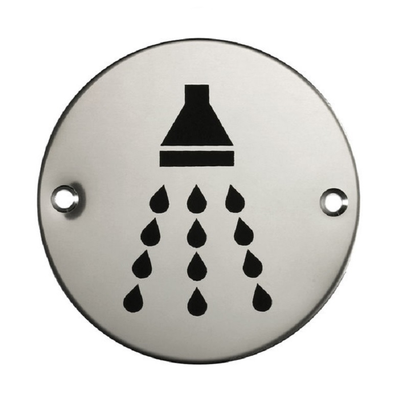 Shower Sign Stainless Steel Polished