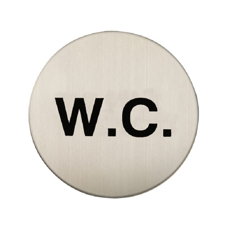 WC Sign Stainless Steel Brushed