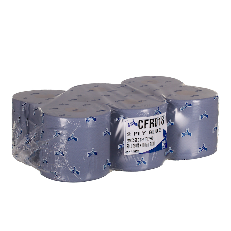 Hand Towel Centrefeed Rolls 2 Ply x 6 Blue