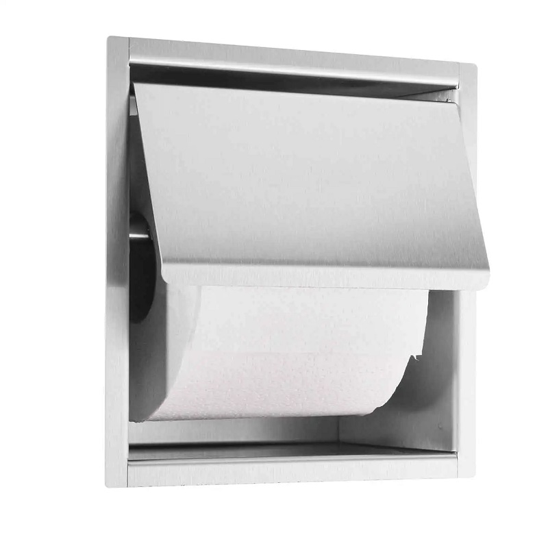 Recessed Toilet Roll Holder Brushed