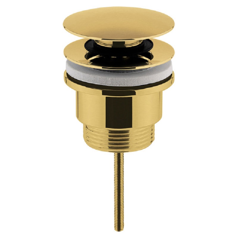 Nuie Universal Push Button Basin Waste - Brushed Brass