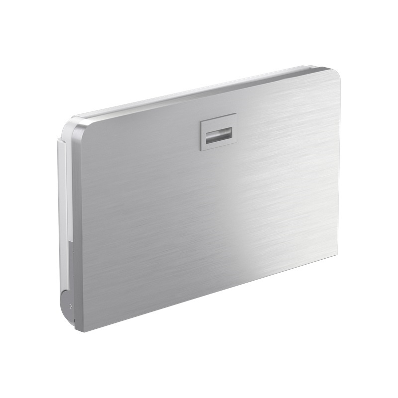 Genwec Horizontal Mounted Baby Changing Unit - Brushed Stainless Steel Closed