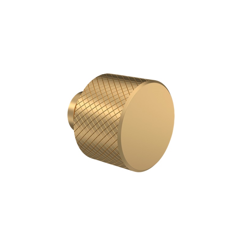 Nuie Indented Round Brushed Brass Furniture Handle 