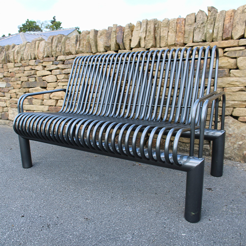 Bare Metal Lacquered Double Bench