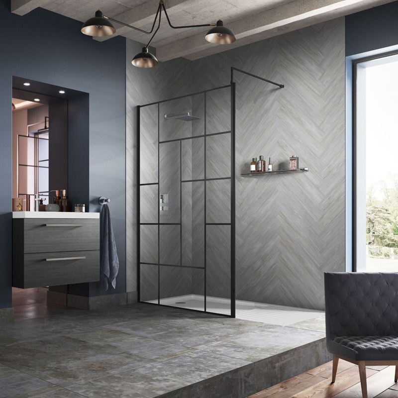 Hudson Reed Abstract Frame Wetroom Screen 1100mm 