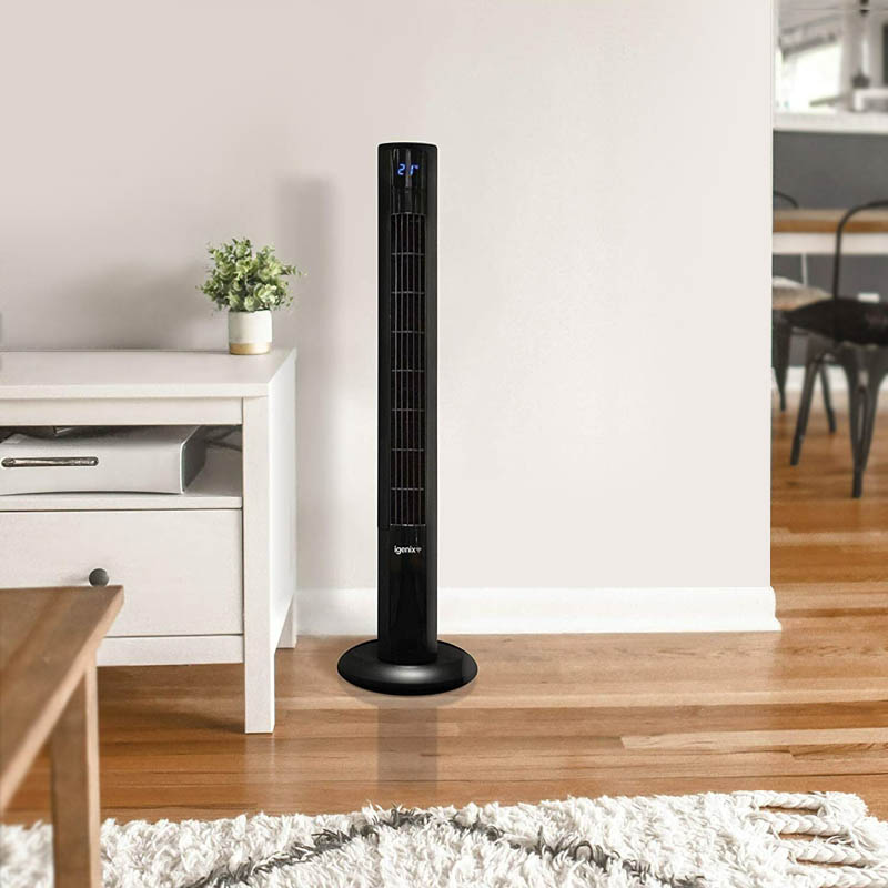 Igenix Smart Digital Tower Fan with Voice Control Black - Alexa Enabled