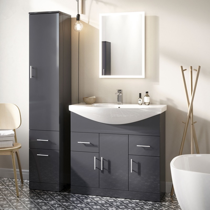 Scudo Lanza Tall Unit Anthracite - Floor Mounted