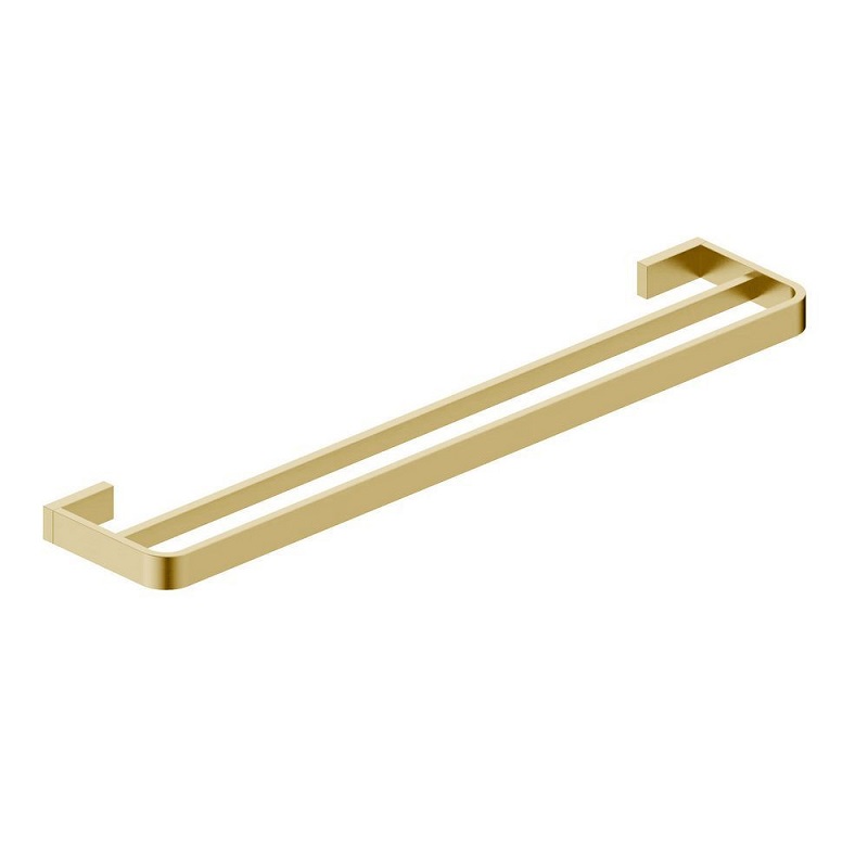 Roma Double Brushed Brass Towel Rail