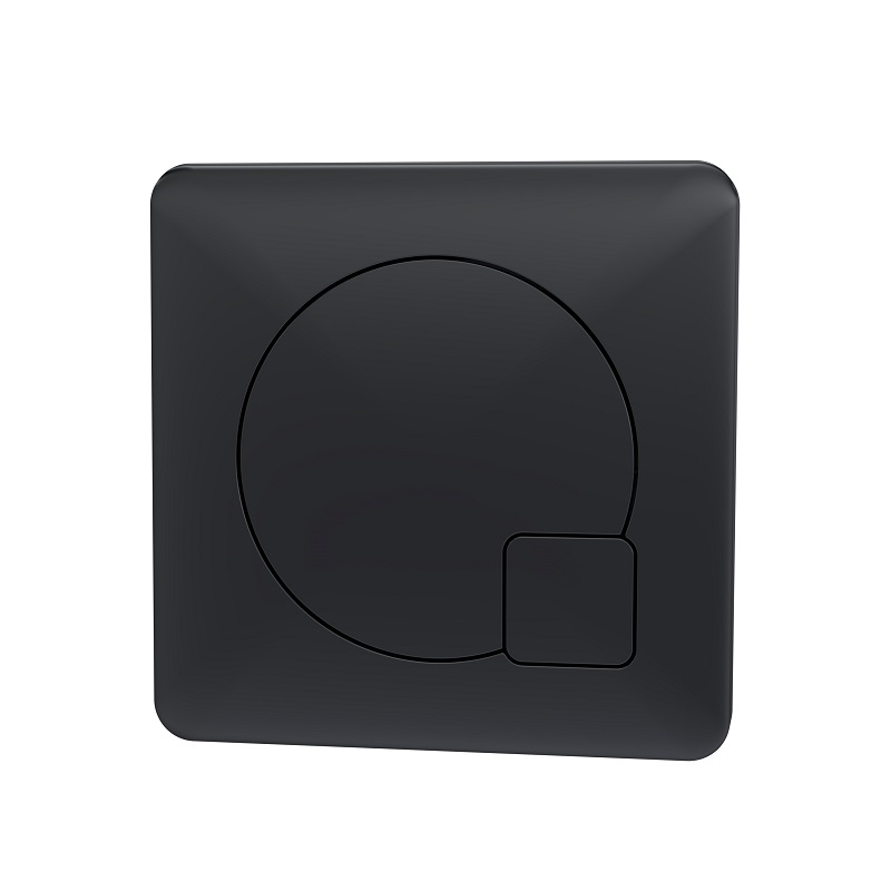 Nuie Square Dual Push Button Flush Plate - Matt Black