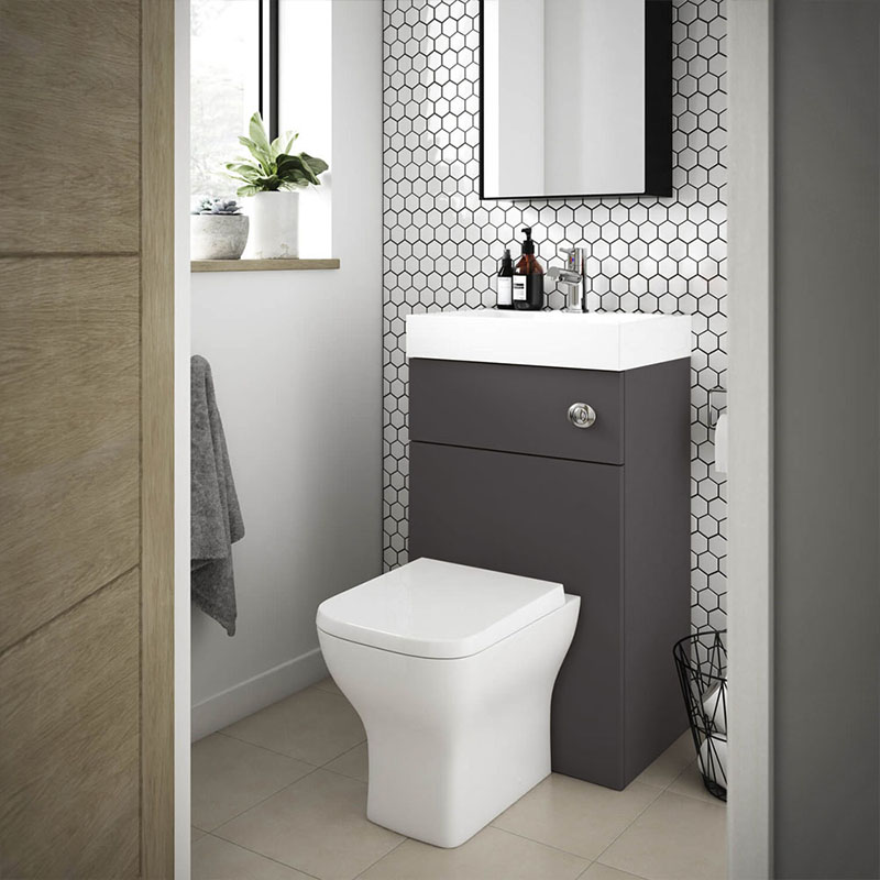 Nuie Athena 2 in 1 Combination WC Unit - Gloss Grey