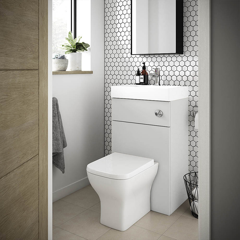 Nuie Athena 2 in 1 Combination WC Unit - Gloss Grey Mist