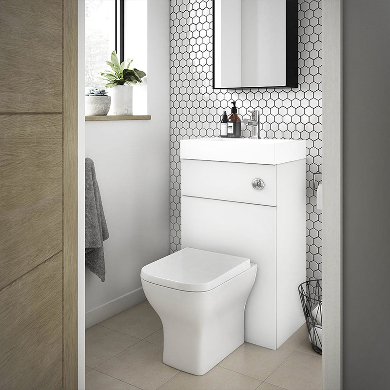 Nuie Athena 2 in 1 Combination WC Unit - Gloss White