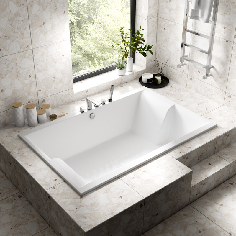 Nuie Inset Double Ended Spa Bath In Situ
