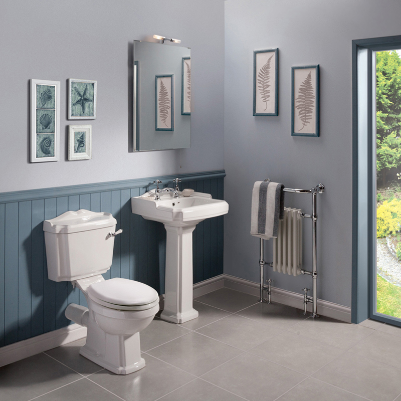 Nuie Legend White Close Coupled Toilet Pan and Standard Seat