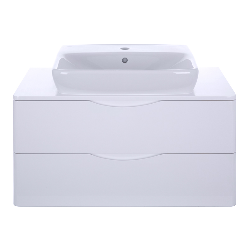 Kola Designer Bathroom Cabinet and Basin - White