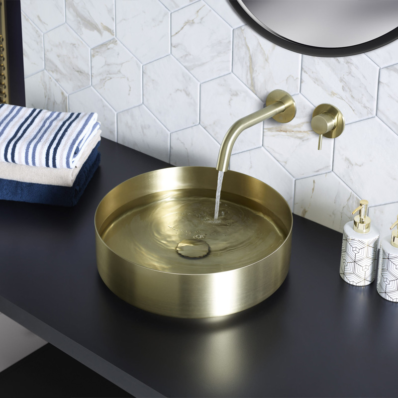 Vos Brushed Brass Counter Top Basin