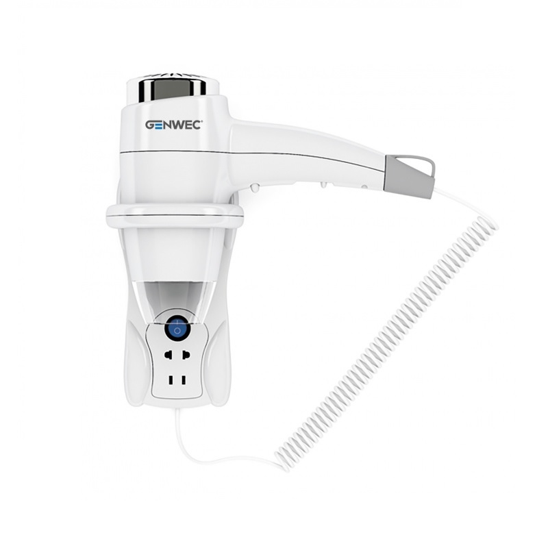 Wall Mounted Hair Dryer With Shaver Socket 1.4kW in white