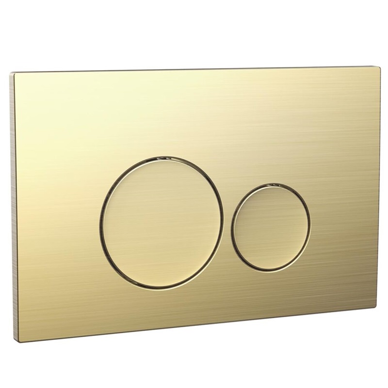 Scudo Round Button Brushed Brass Dual Flush Button